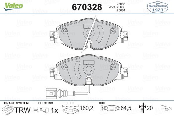 Audi A3 2004-2015 Arası 1.8 TFSI Valeo Marka Ön Balata