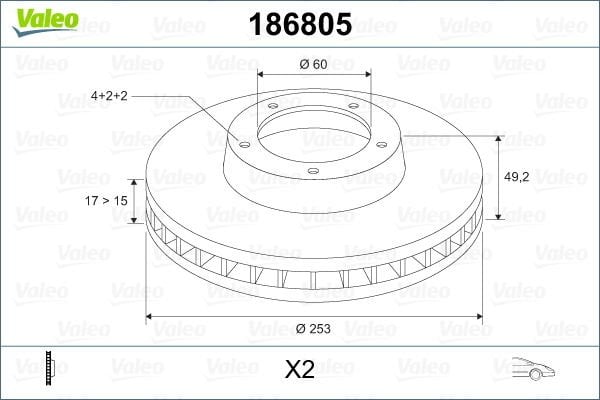Opel Agila 2000-2007 Arası 1.0 Valeo Marka Ön Fren Diski