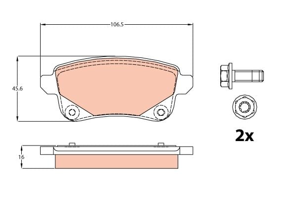 Renault Scenic 2008-2013 Arası 1.4 16V TRW Marka Arka Balata