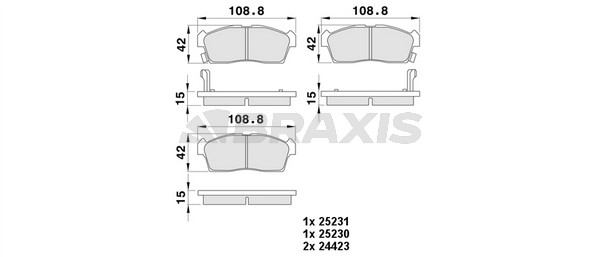 Peugeot Ion 2010-2014 Arası Electric Braxis Marka Ön Balata