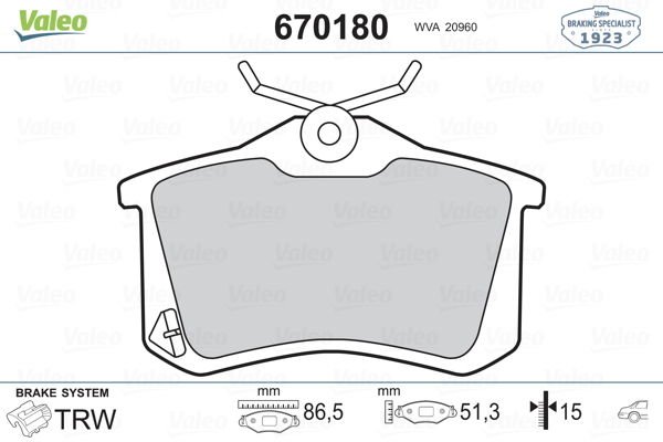 Volkswagen Golf 1983-1992 Arası 1.8 i Cat Valeo Marka Arka Balata