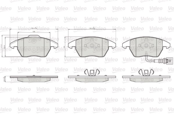 Volkswagen Caddy 2004-2015 Arası 1.6 BiFuel, 2.0 TDI 4motion, 2.0 TDI, 2.0 TDI 16V 4motion, 1.9 TDI 4motion Valeo Marka Ön Fişli Balata