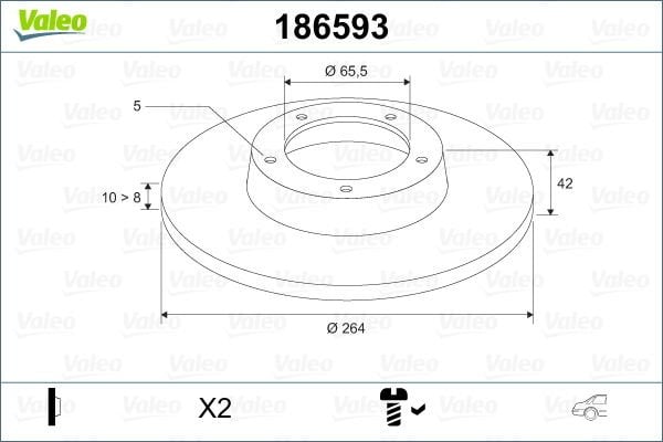 Opel Astra 1998-2014 Arası 2.0 16V, 2.0 DI, 1.8 16V, 1.3 CDTI, 1.7 CDTI, 1.4 Valeo Marka Arka Fren Diski