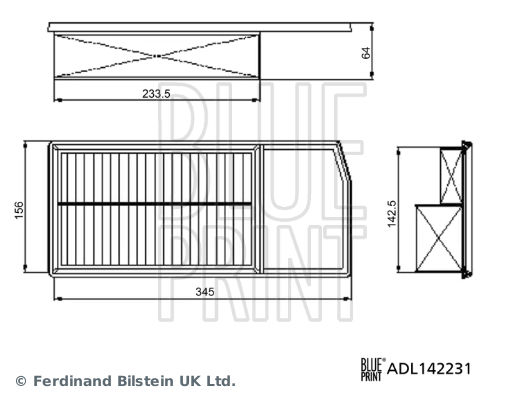 Fiat Fiorino 2007-2011 Arası 1.3 D Multijet Blueprint Marka Hava Filtresi