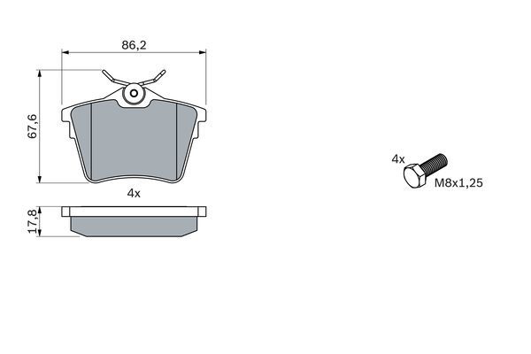 Citroen C5 2008-2012 Arası 2.0 HDi, 2.0 HDi 140 Bosch Marka Arka Balata