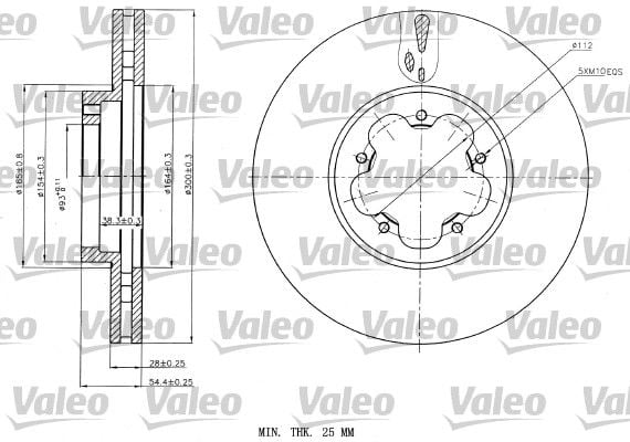 Ford Transit 2006-2014 Arası 2.4 TDCi RWD Valeo Marka Ön Fren Diski