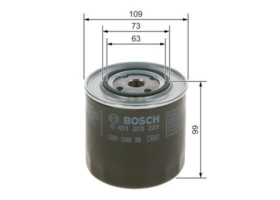 Audi 100 1982-1994 Arası 2.0 TD, 2.4 D, 2.0 D Turbo Bosch Marka Yağ Filtresi