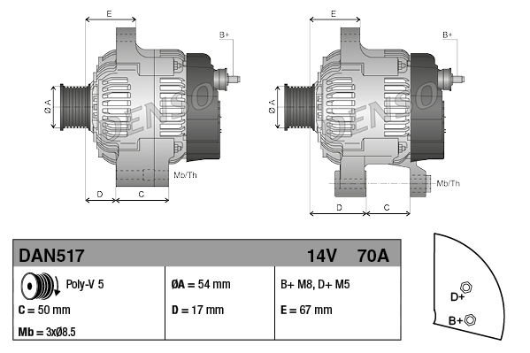 Fiat Idea 2003-2007 Arası 1.4 LPG Denso Marka Alternatör