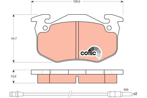Renault Twingo 1993-2012 Arası 1.2 TRW Marka Ön Balata Fişli