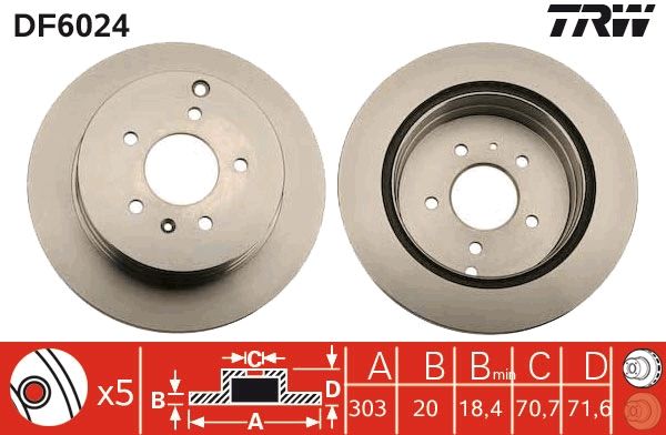 Chevrolet Captiva 2006-2010 Arası 2.2 D TRW Marka Arka Fren Diski