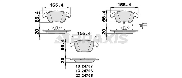 Audi A5 2007-2017 Arası 2.0 TDI quattro Braxis Marka Ön Balata