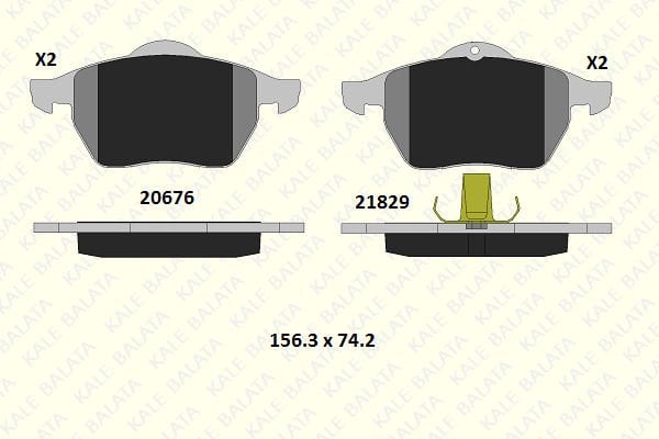 Opel Vectra 1995-2004 Arası 1.6 i, 1.7 TD, 2.5 i V6, 1.8 i 16V, 1.6 i 16V, 2.0 i 16V Kale Marka Ön Balata
