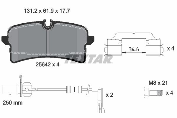 Audi A6 2010-2018 Arası S6 quattro, 2.0 TFSI Textar Marka Arka Balata