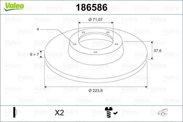 Citroen Xantia 1993-2003 Arası 2.0 Turbo, 1.6 i, 1.8 i 16V, 1.9 Turbo D, 1.9 D, 2.0 i, 2.0 i 16V, 1.8 i Valeo Marka Arka Fren Diski