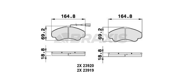 Fiat Ducato 1994-2005 Arası 2.5 TDI Panorama/Combinato Braxis Marka Ön Balata Fişli