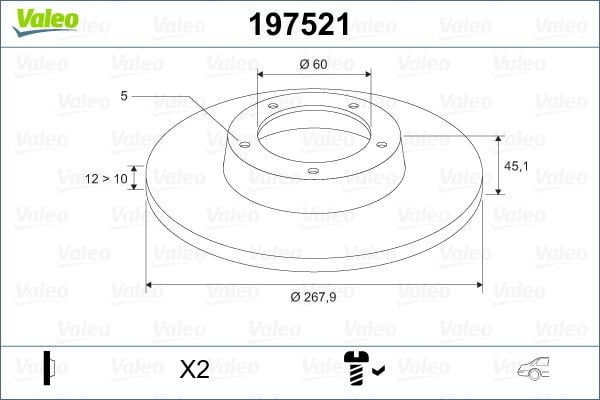 Opel Astra 2010-2015 Arası 1.4 Turbo Valeo Marka Arka Fren Diski