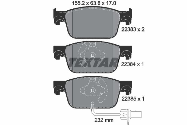 Audi A4 2015-2019 Arası 2.0 TDI, 2.0 TDI quattro, 1.4 TFSI, 3.0 TDI, 2.0 TFSI, 3.0 TDI quattro, 2.0 TFSI quattro Textar Marka Ön Balata