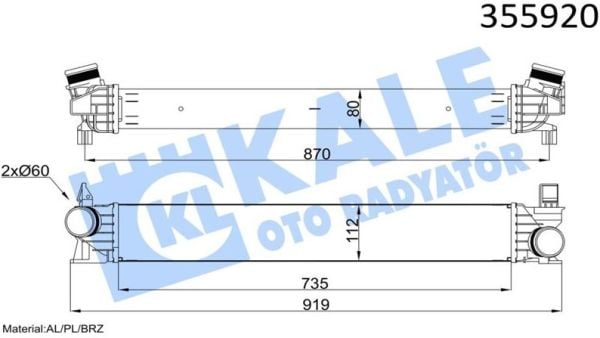 Ducato III 2014- 2.3 mjt Euro5 Turbo Radyatörü Kale