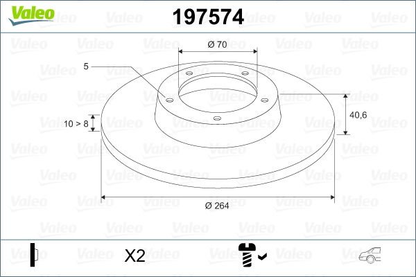 Opel Adam 2012-2019 Arası 1.2 Valeo Marka Arka Fren Diski