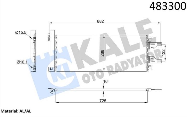 Ducato III 2014- 2.3 mjt Euro5 Klima Radyatörü Kale KLA-040ABC030