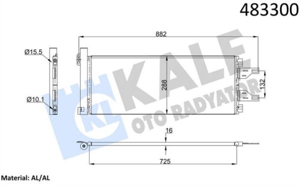 Ducato III 2014- 2.3 mjt Euro5 Klima Radyatörü Kale KLA-040ABC030