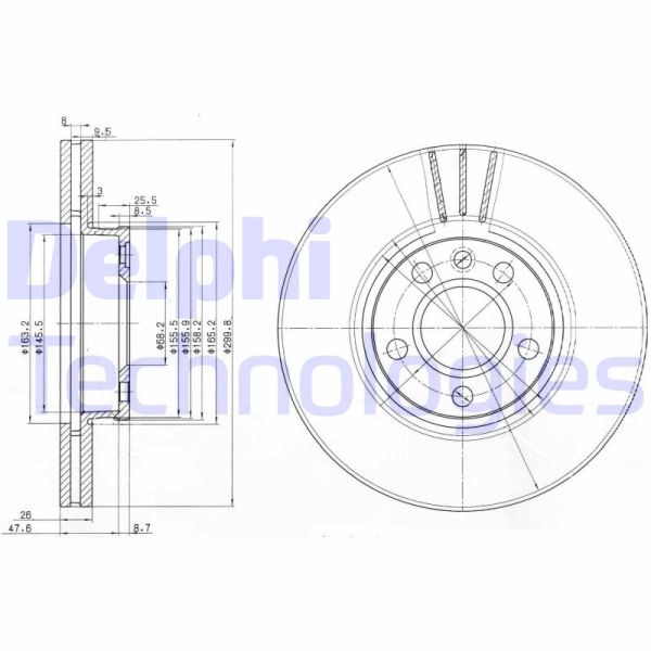 Volkswagen Sharan 1995-2010 Arası 1.9 TDI, 2.0 Delphi Marka Ön Fren Diski