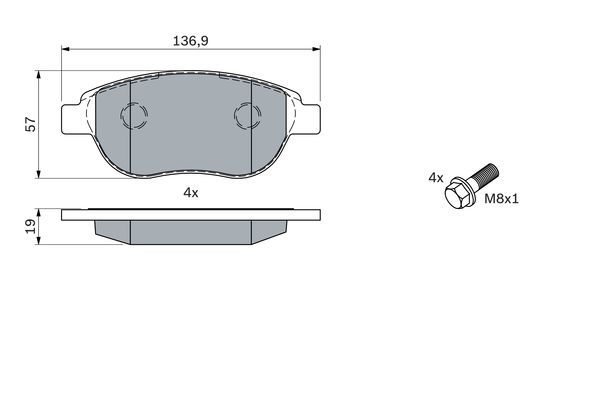 Citroen Xsara 1997-2012 Arası 2.0 16V, 2.0 i 16V, 2.0 HDi, 1.6, 1.8 16V Bosch Marka Ön Balata