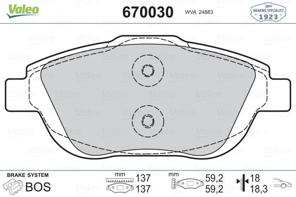 Citroen C3 2009-2013 Arası 1.4 VTi 95 Valeo Marka Ön Balata