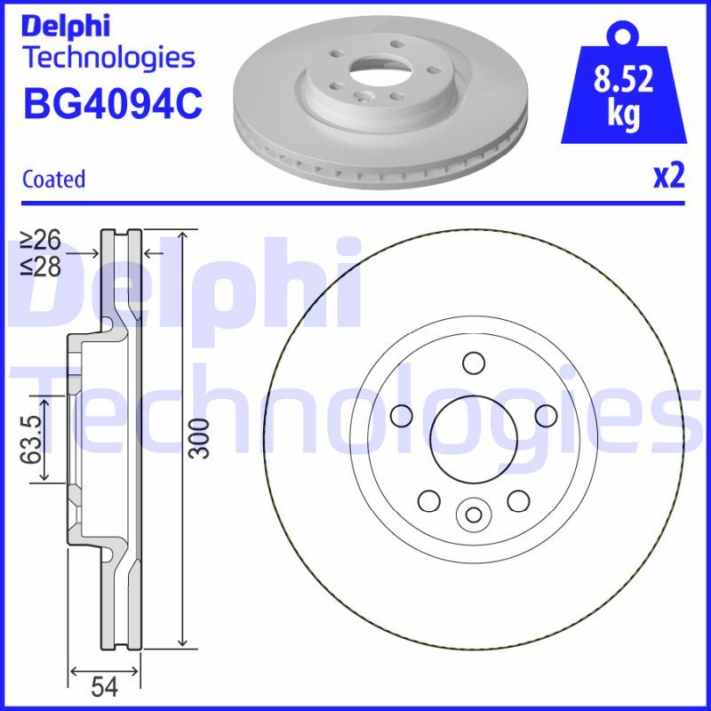 Ford Mondeo 2007-2015 Arası 2.0 TDCi, 2.0 LPG Delphi Marka Ön Hava Soğutmalı Fren Diski