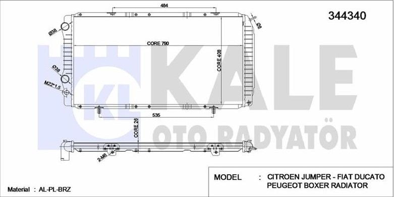 Ducato II 02-06 2.8 JTD Su Radyatörü Kale