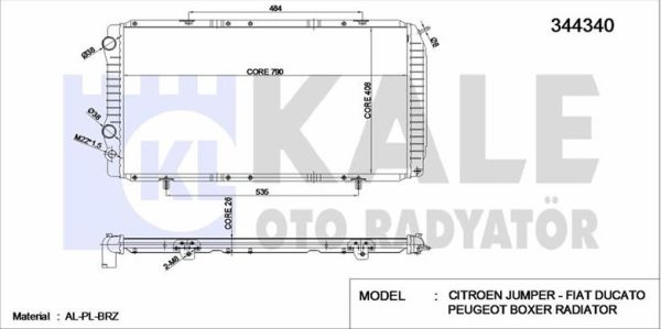 Ducato II 02-06 2.8 JTD Su Radyatörü Kale KAL-344340