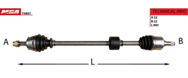 Linea 1.4 8V Sağ Aks Mga MGA-70867