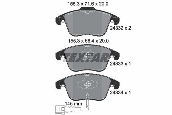 Volkswagen Tiguan 2007-2018 Arası 2.0 TDI 4motion Textar Marka Ön Balata