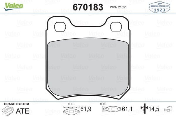 Opel Omega 1986-2005 Arası 2.3 D Valeo Marka Arka Balata