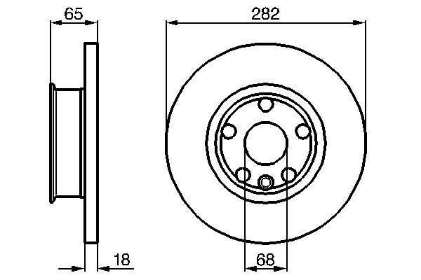 Volkswagen Transporter 1990-2004 Arası 2.4 D Syncro, 2.5 Syncro, 1.9 TD, 2.5, 1.9 D, 1.8, 2.4 D, 2.0 Bosch Marka Ön Fren Diski