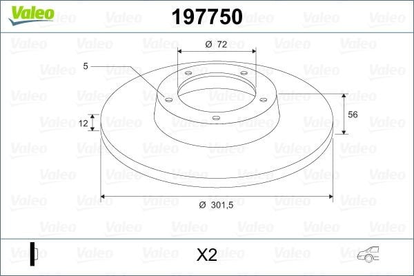 Ford Maverick 2001-2005 Arası 3.0 V6 24V Valeo Marka Arka Fren Diski