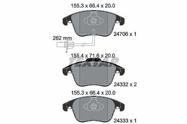 Audi A4 2007-2016 Arası 1.8 TFSI, 2.0 TDI quattro, 1.8 TFSI quattro Textar Marka Ön Balata