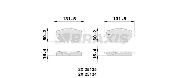 Ford B-Max 2012-2016 Arası 1.0 EcoBoost, 1.5 TDCi, 1.4, 1.6 TDCi, 1.6 Ti Braxis Marka Ön Balata