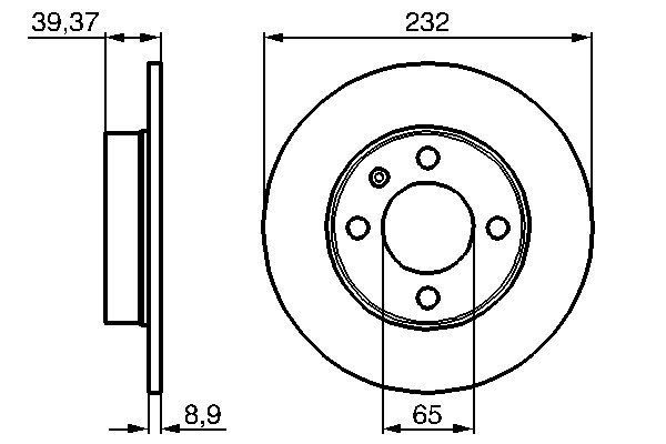 Volkswagen Polo 1994-2009 Arası 75 1.6, 64 1.9 D, 100 1.4 16V, 60 1.4, 55 1.4 Bosch Marka Arka Fren Diski