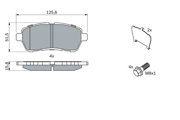 Ford Fiesta 2008-2012 Arası 1.6 TDCi Bosch Marka Ön Balata