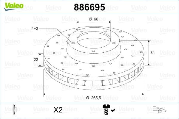 Citroen Berlingo 1996-2011 Arası 1.8 D Valeo Marka Ön Hava Soğutmalı Fren Diski