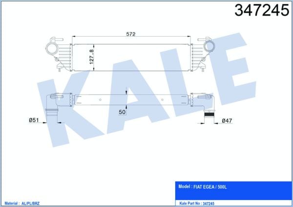Egea 1.6 E-Torq Turbo Radyatörü Kale KAL-347245