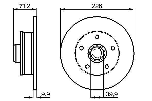 Volkswagen Corrado 1987-1995 Arası 1.8 G60, 2.9 VR6, 2.0 i 16V Bosch Marka Arka Fren Diski
