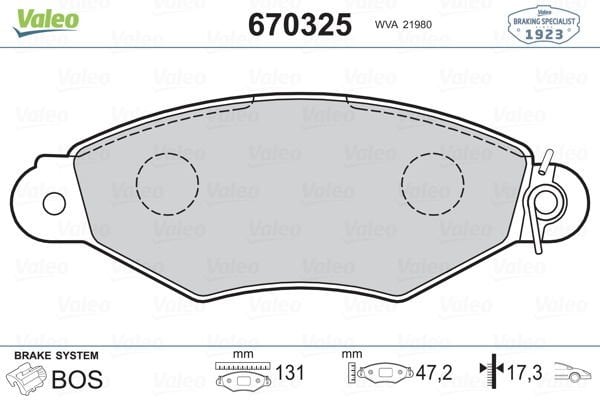 Citroen Xsara 1997-2005 Arası 1.4 i Valeo Marka Ön Balata
