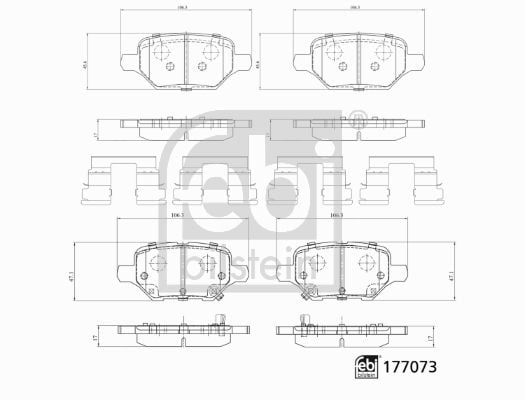 Opel Mokka 2012-2016 Arası 1.4, 1.7 CDTI, 1.7 CDTI 4x4, 1.4 4x4, 1.6 Febi Marka Arka Balata
