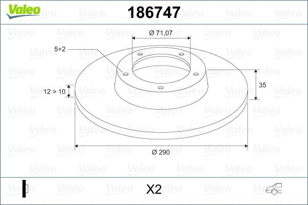 Citroen C5 2008-2012 Arası 1.6 VTI 120 Valeo Marka Arka Fren Diski