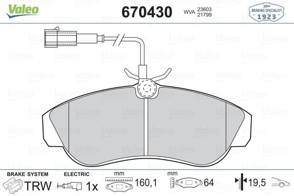 Citroen Jumper 1994-2002 Arası 2.0, 2.5 TD, 2.5 D Valeo Marka Ön Fişli Balata