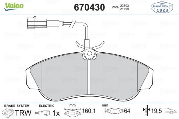 Citroen Jumper 1994-2002 Arası 2.0, 2.5 TD, 2.5 D Valeo Marka Ön Fişli Balata