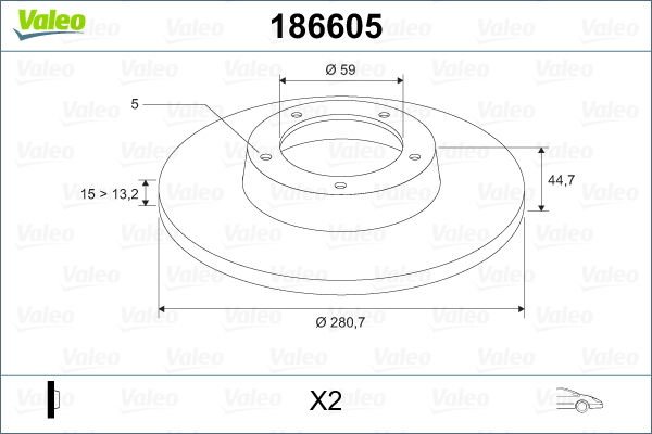 Alfa Romeo 156 1997-2006 Arası 1.6 16V T.SPARK. Valeo Marka Ön Fren Diski
