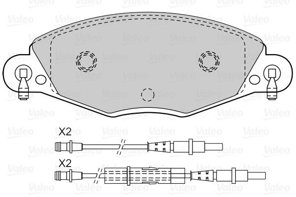Citroen C5 2001-2005 Arası 2.0 16V, 2.0 HDi, 3.0 V6, 2.0 16V HPi, 2.2 HDi, 1.8 16V, 3.0 Carlsson Valeo Marka Ön Fişli Balata